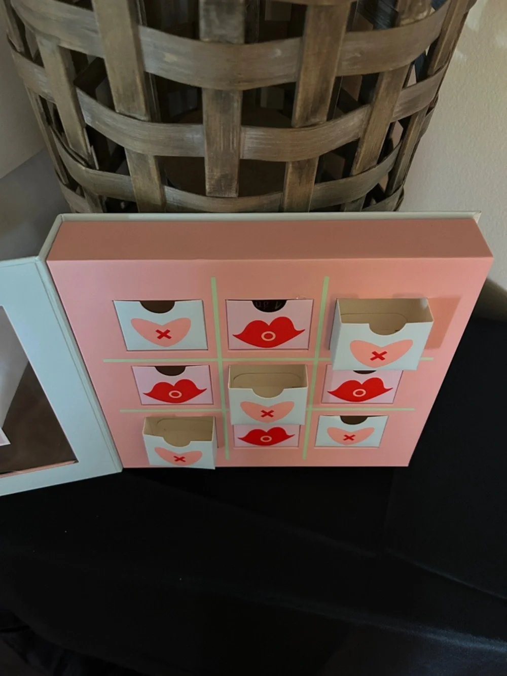 Sugar XOXO Tic Tac Toe Candy Gift Box Only - Pink & Red